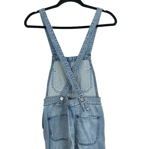 Joe’s Denim Overalls Size Extra Small Captivate Wide Leg Cropped Raw Hem - Picture 6 of 9